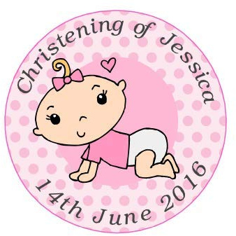 30 x Pre Cut Pink Girl Personalised Christening/Dedication/Baptism/Confirmation Cup Cake - Fairy Cake Toppers/Decorations Edible Wafer Paper
