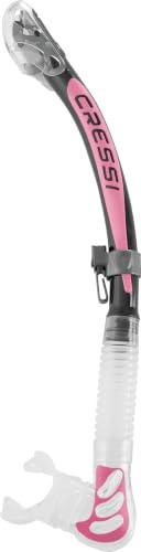 Cressi Alpha Ultra Dry, Tauchen und Schnorcheln Silikon Dry Schnorchel – 100% Made in Italy, Unisex, transparent/pink
