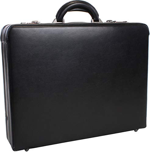 Bowatex Laptopkoffer Leder Aktenkoffer großer Pilotenkoffer Schwarz 45 cm
