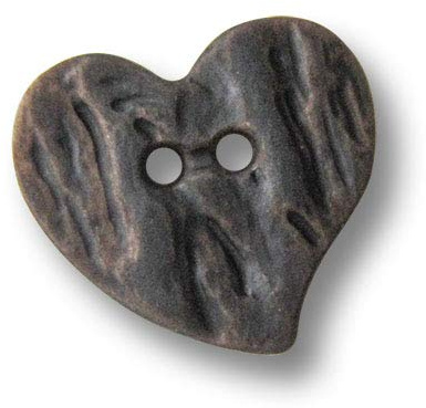 10er Set süße braune Trachtenknöpfe in Hirschhornoptik wie Herzen. Ø: ca. 12x13mm!