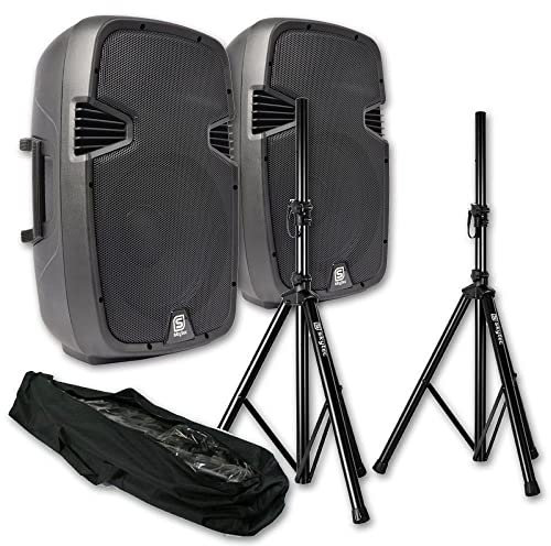 VONYX SPJ-800A Kit Sono DJ - Ensemble d'Enceintes Actives 8 avec Pieds - Un Kit Idéal pour Animer Vos Soirées