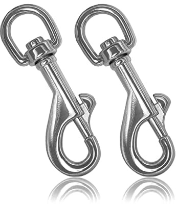 Ganzoo Karabiner-Haken mit Drehgelenk im Set, Bolzen-Karabiner für Hundehalsband, Stahl, für Paracord 550 Hunde-Leine, Schnapp-Haken mit Drehkopf, Zinklegierung, Metall Design