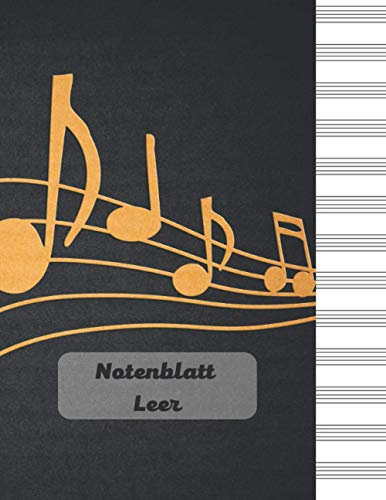 Notenblatt Leer: Notenheft, Notizbuch für Musiker, Notenblatt Leer Klavier, Notenblätter Leer, Dickes Notenbuch, Notenheft Blanko | Groß - 13 Dauben pro Seite - 120 Seiten – 21.59 x 27.94 cm