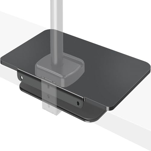 MOUNTUP Monitor Mount Reinforcement for Tempered Glass Desk, Monitor Arm Plate, Steel Bracket for Thin and Most Fragile Table, for Desk C Clamp Installation of Monitors Stand