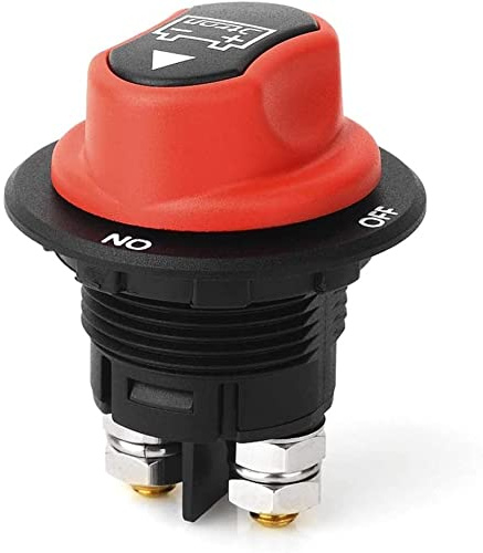 JTRON Schwarz Messing Batterie Isolator ON-Off 2P SPST Auto Mini Batterieschalter Kill Switches Auto Race Rally Switches für Motorräder Autos Boote (100A) | ON-Off 2P SPST, Mini Batterieschalter, Kill Switches, Für Motorräder Autos Boote