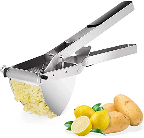 YXSH Potato Ricer and Masher, Stainless Steel Heavy Duty Commercial Baby Food Strainer, Business Fruit Masher and Food Press with Ergonomic Comfort Grip