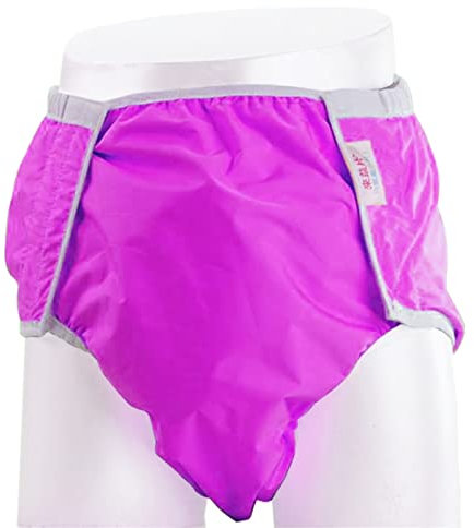 Kuajingdi wasserdichte Wiederverwendbare Stoffwindeln, Atmungsaktive, Auslaufsichere Windelhosen Für Erwachsene Und Behinderte (Color : Purple, Size : XL)