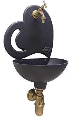 Fontaine murale Aphrodite couleur fonte avec robinet MOD.303B et siphon en laiton maison et jardin (Bruni)