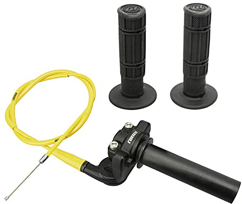nibbi Schnellgasgriff Handle 1 Aluminium Ribbon Kabel Handle Kit, Das Einen Gashebel, Einen Gasgriff Und Einen Lenkergriff EnthäLt, Passend FüR 7/8 22mm Griff Offroad MotorräDer, Etc
