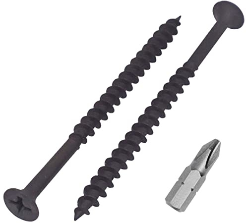 SKIR'CO (400 Stück) Schwarzes Phosphat-Finish 4,2 x 75 mm Trockenbauschrauben, Holzschrauben, Kreuzschlitz, Gipskartonschrauben