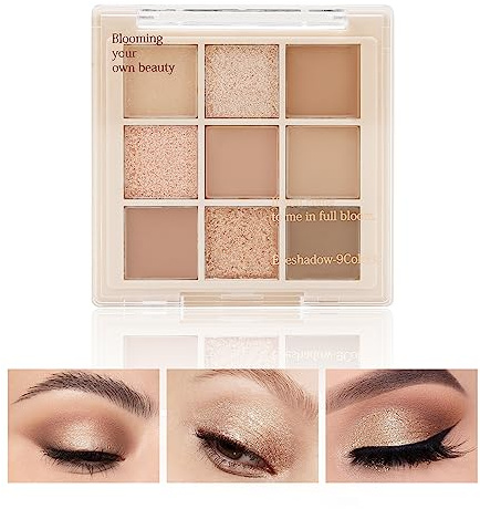 Boobeen Nude Eyeshadow Palette - Matte and Shimmer Makeup, Highly Pigmented Creamy Eye Shadow Powder, Create a Neutral Eye Look, Long Wearing