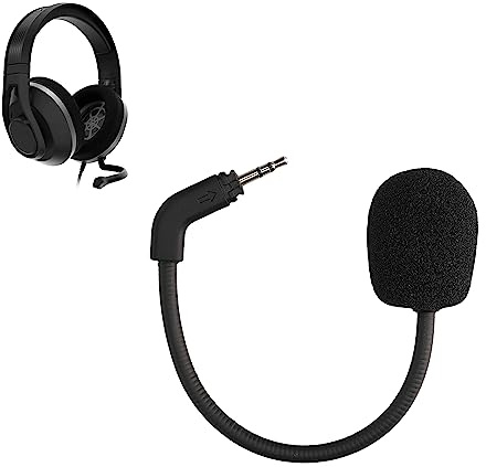 kwmobile Microfono Ricambio Cuffie Gaming Compatibile con TurtleBeach Recon 500 Cuffie - Jack 3,5mm - Cavo - nero