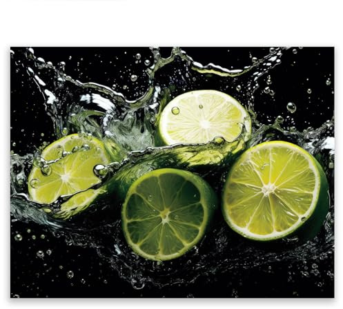 SMTDeco Protection plaque de cuisson, vitrocéramique, verre trempé, pour cuisinières électrique, à induction,planche à découper 52x40 cm une pièce Jaune Citron d'Eau (106011)