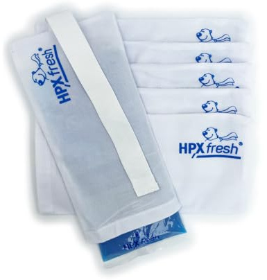 6x HPXfresh® Premium Mehrweg Vlieshülle für Kalt & Warm Mehrfach-Gel-Kompresse und Sofortkältekompresse | Gel-Kühlpack Schutzhülle mit Gummiband zum Schutz und sicherem Halt