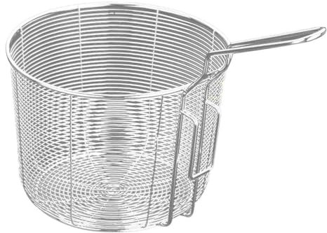 Cestello di scarico in acciaio inossidabile, cestino per friggere, cestello rotondo in rete metallica, cestino per bollire e bollire, scolapasta con manico, per cucinare e friggere (16 cm)