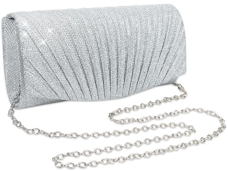 RPAEOY Clutch Damen Plissiert Abendtasche Abnehmbarer Kettentasche Modische Handtasche Hochzeit Freizeit Date Hochzeit Cocktail Party Tanz Party Geburtstagsfeier Geschenk