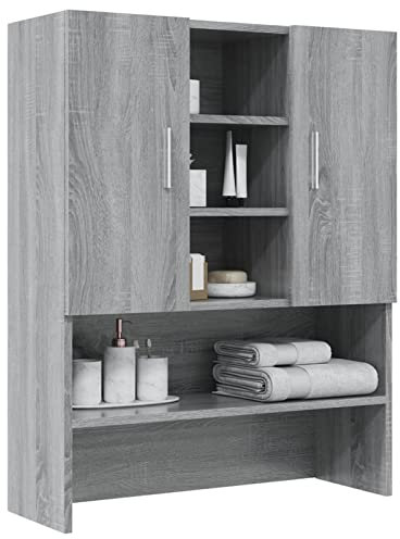 SECOLI Mobile Lavatrice Mobile Lavatrice Salvaspazio Scaffale Sopra Lavatrice Grigio Sonoma 70,5x25,5x90 cm
