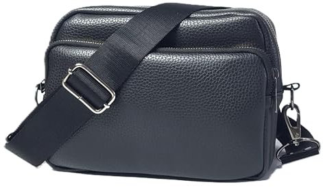 Sahyel Umhängetasche, Für Damen und Herren stylisch Veganem Leder, Schultertasche, Crossbody Bag, Handtasche, Schwarz Crossbody, Crossbag Shoulder Bag verstellbaren Riemen, Umhängetasche Klein Mode