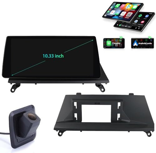 【Navigationsset】 Android Autoradio Mit GPS Navi 10 Zoll Bildschirm Touch Display Bluetooth +HD Nachtsicht Auto Rückfahrkamera, Ersatz für BMW X1 X3 X5 X6 E70 E71 E72 E84 E53 E39 E46 E60 E90 E88 E91