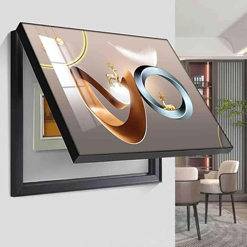 Generisch Sicherungskasten Abdeckung Schrank Stromverteiler Sicherungskasten Motiv Kreativ Dekoratives Bild des Verteilerkastens Gemälde Ausblenden Für Büro Esszimmer Heimdekoration,K,60x50cm
