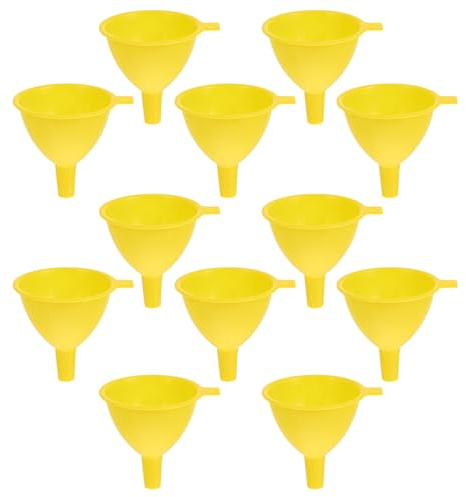 Imbuto in Plastica Giallo 20 Pezzi 6, 5cm per Liquidi | Set Leggero, Facile Maneggiare e Riporre, Formato Compatto per Travaso, Colore Giallo