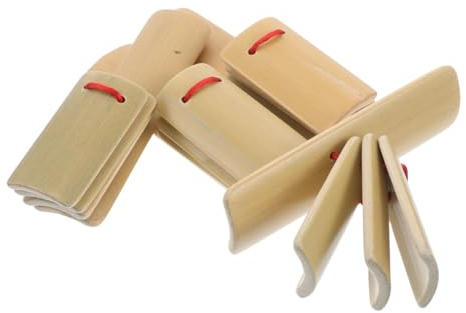 ibasenice 4pezzi Bambù Nacchere Strumento Musicale Cinese Tradizionale Kuaiban Batacchi Per Ragazzo Ragazza Portatile Percussione Mano Dito Palcoscenico Banda Battito Di Mani Rumorista