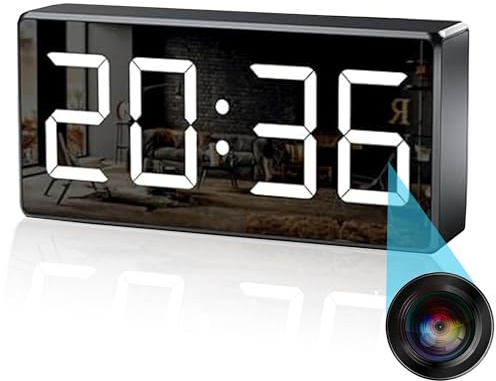 Zingle 4K Spy Camera WiFi Hidden Camera Clock 170 Wide Angle Wireless Home Office Security Indoor Secret Camera Nanny Spy Cam Surveillance Camera App Control Night Vision Motion Detection (Black)
