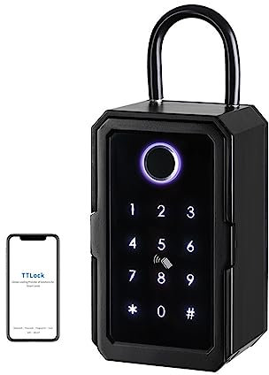 YQVEOT Safe Tresor, Schlüsselsafe Tuya Ttlock Fingerabdruck Digitaler Schlüsselkasten App Fernzugriff Wandmontage Kombinationssicherheit -Schließfach(Ttlock app)