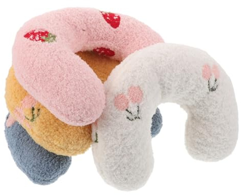 TOKIDNY 4 Stück Katzenkissen U-Förmiges Nackenkissen Für Katzen Und Kleine Hunde Weiches Plüsch Haustierkissen Mit Beruhigendem Donut-Design Für Zuhause Und Reise 9.45X7.48X2.36In
