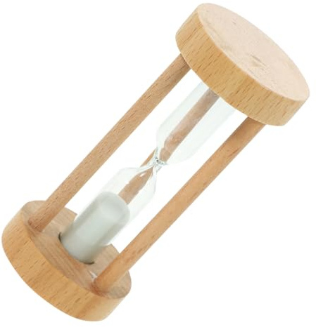 Ipetboom 3-minute Wooden Sandglass Timer Sand Clock White Sand Small Hourglass Desk Decoration for Kitchen and Office