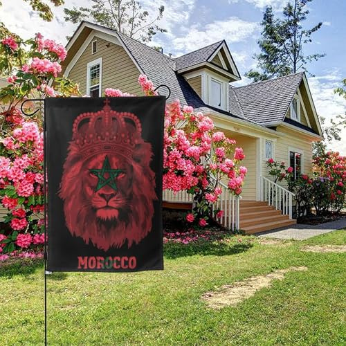 Drapeau marocain Lion double face 28 x 40 pouces, décoration extérieure pour jardin