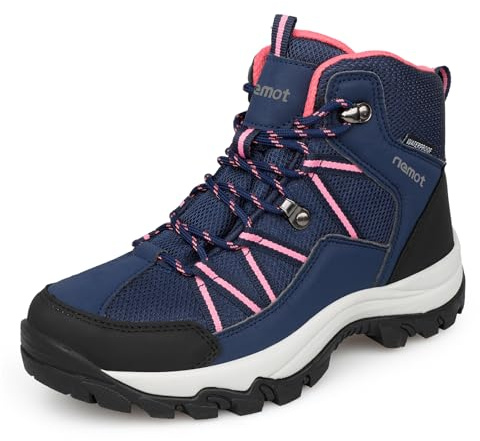 riemot Chaussures de Randonnée Femme Légères Chaussures de Marche Montantes Respirantes Antidérapantes Confort Amorti pour Trekking Sport Marche Camping Protection Outdoor Marine 39 EU