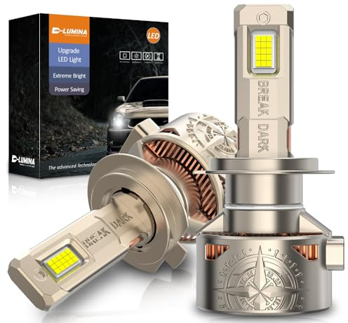 D-Lumina H7 LED-strålkastare glödlampa Canbus 150 W 28000 lm, CPS chip 6500K + 600 % ljusstyrka, universell typ med och utan linser, tjockt kopparrör + fläktkylning, LED H7 LED-glödlampor, 2 stycken