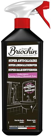 BRIOCHIN Super décapant anticalcaire 1L | Élimine incrustations de calcaire rouille et traces de savon, douche, baingnoire et robinetterie, fabriqué en France