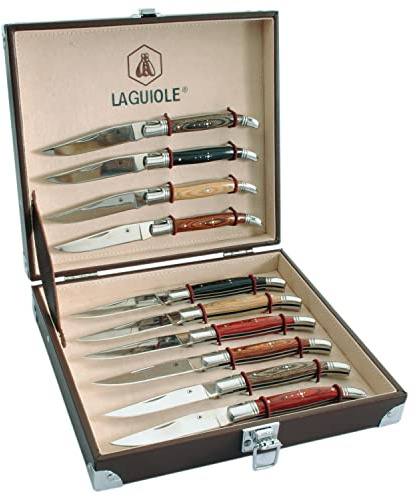 LAGUIOLE – Set med 1 fällkniv, exotiskt trähandtag – -