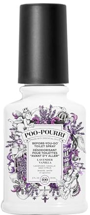 Pourri Bathroom Air Freshener Spray - Before-You-Go Poo-Pourri Toilet Spray - Lavender Vanilla Bathroom Deodorizer - Traps Odors Under the Water's Surface - Plant-Based Essential Oil (59 ml)