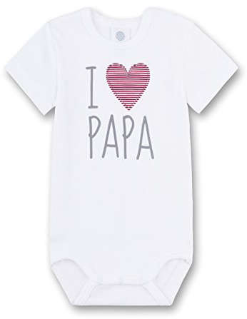 Sanetta Baby-Body kurzarm weiß I love Papa | Hochwertiger und nachhaltiger Body für Babys aus Bio-Baumwolle. Baby Body