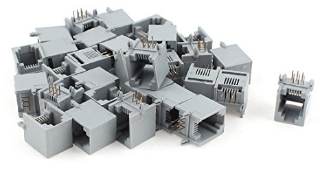 sourcing map 30 Stücke RJ11 Modular Jack 6P6C 6 Pins PCB Montage Telefon Connector Verbinder DE de