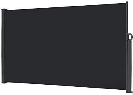 LZQ Seitenmarkise Sichtschutz Sonnenschutz Windschutz, Markisenstoff aus Polyester für Terrasse Camping seitlicher Windschutz (180x300cm, Anthrazit)