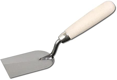 DEWEPRO Gipserspachtel 60mm - Extra stabile Spachtelkelle für Stuckateurarbeiten - poliertes Stahlblatt und handlicher Holzgriff