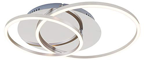 BRILONER Leuchten 3228-018 Plafoniera a LED, Dimmerabile, con Funzione Memory, Orientabile, 3200 Lumen, di Colore Alluminio Cromato, Diametro 30 Cm, 40 Watt W, Chrom-Alu