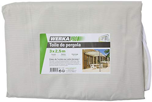 WERKA PRO Toile de pergola crème 3 x 2,5m 180g/m2