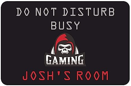Do Not Disturb Busy Gaming Kids Bedroom Door Sign Personalised For You - Any Name! Door Plaque,Girls/Boys,Nursery,Decor,Kids Room,Retro