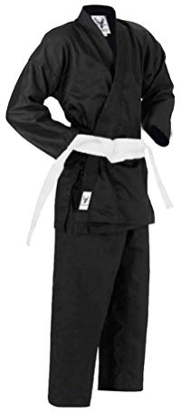Hanni-Fashion Karateanzug Karate Anzug Schwarz mit Weißen Gürtel 110-200 - BLC (130)