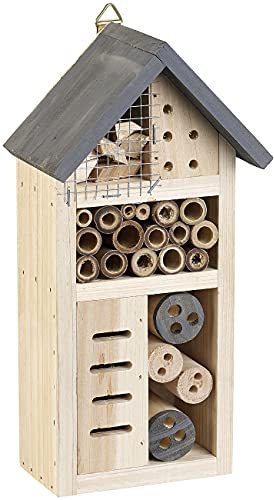 Royal Gardineer Naturholz Insektenhotel: Insektenhotel Linda, Nisthilfe für Schädlingsbekämpfer und Nützlinge (Profi, Insektennistkasten, Spielzeug)