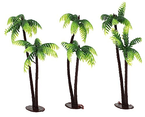 VALICLUD Mini Plastic Palm Tree Decoration 5 Inch Artificial Coconut Bonsai for Diy Terrariums Fairy Garden Micro Landscape Model
