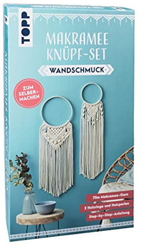 Makramee Knüpf-Set Wandschmuck: Anleitung und Material für Zwei Makramee-Dekoringe im angesagten Boho-Stil. Zum Selbermachen
