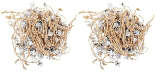 BESTonZON Christbaumkugeln Zubehör Weihnachtskugeln Aufhänger Kappen: Silber Cap mit Seil für Leere Kunststoffkugeln Styroporbälle Schaumkugeln DIY Basteln 200 Stück Weihnachtsschmuck Dekoration