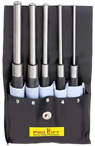 Pro-Lift-Montagetechnik Splinttreiber Set 5 Stück Durchschlag Durchschläger 3mm, 4mm, 6mm, 8mm, 9mm