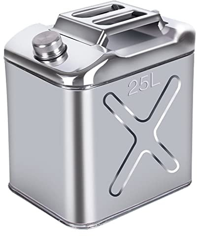 ZWLI Lata de Gasolina de Acero Inoxidable 304 Duradera portátil con aprobación de la Onu, Tanque de Combustible anticorrosión de reemplazo Vertical Grueso móvil, 20L, 25L, 30L, 40L